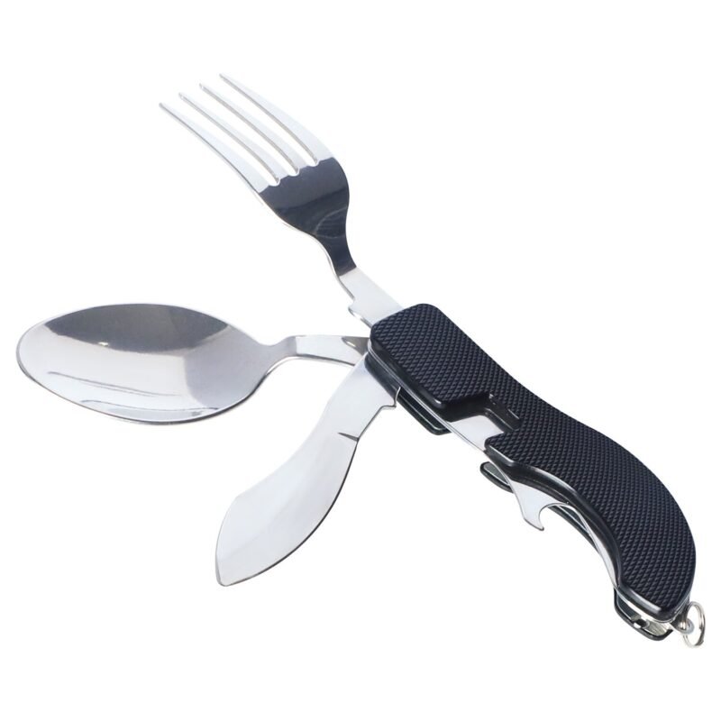 Foldable Tableware Knife Spoon Fork Camping Knife Fork Spoon Combination Tableware Outdoor Portable Multifunctional