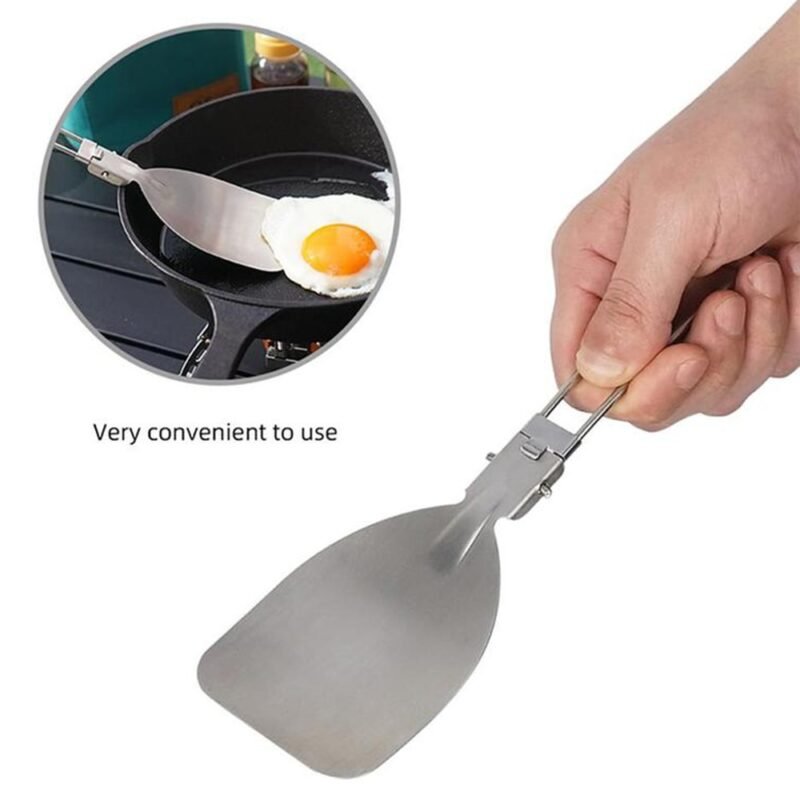 Folding Spatula Food Turner Fold Spoon Frying Shovel Stainless Steel Outdoor Camping Gear Cooking Accessories Picnic Equipment