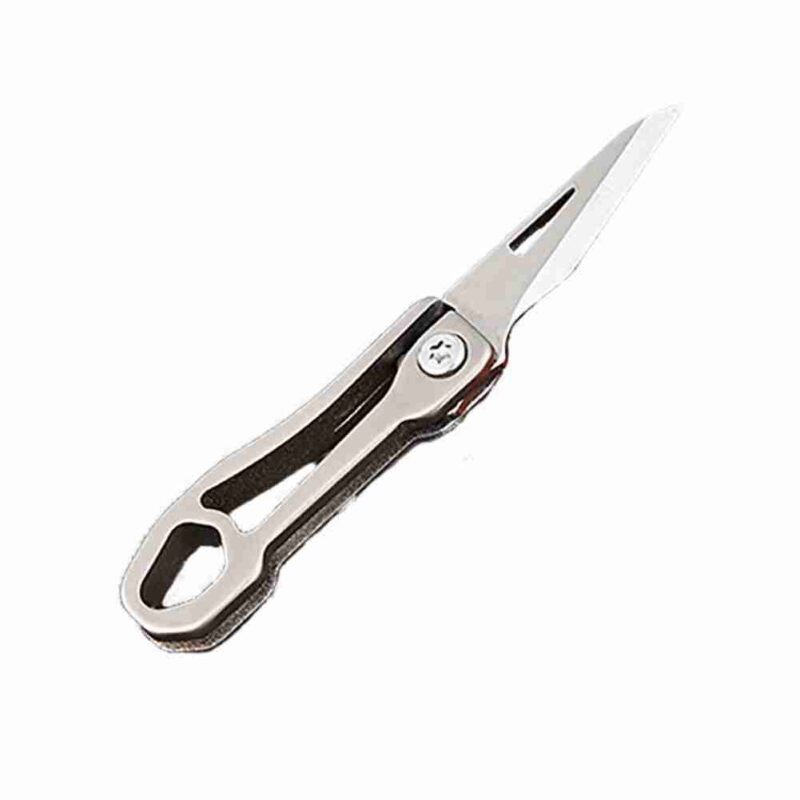 Mini Blade Fold Key Ring Portable Tool Outdoor Camp Knife Keychain Peeler Open Survive Kit Gadget Package Box Opener Hike Pocket