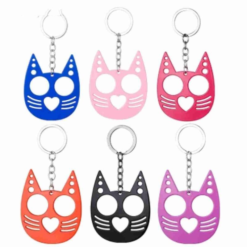 Multifunctional Justice Cat Metal Cute Pink Bottle Opener Keychain Car Bag Key Chain Accessories Gifts Trinket Wholesale