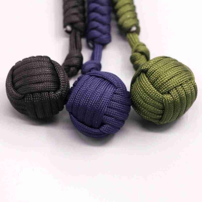 Portable Outdoor Self Defense Survive Hanging Knot Ball Hand Weaving Umbrella Rope Body Self-defense Ball Key Chain Pendant