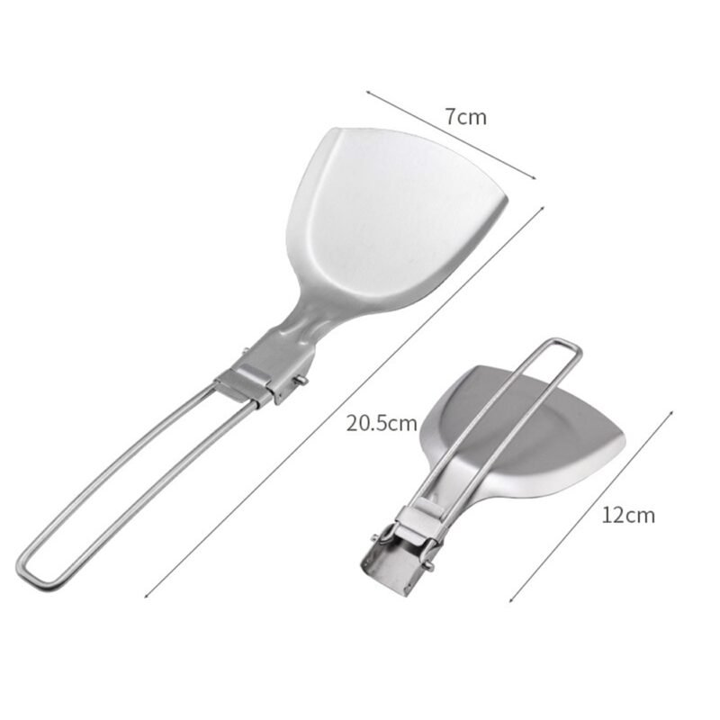 Spatula Shovel Ladle Tableware Stainless Steel Camping Cooking Utensils Foldable Dinnerware Travel Picnic Equipment Supplies