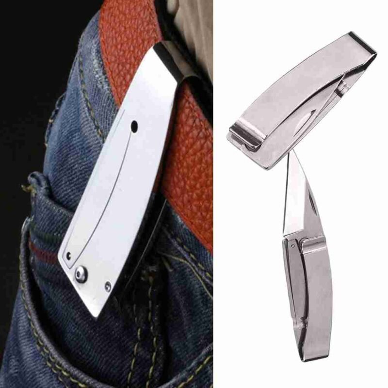 Wallet Note Clip Money Clip With Folding Mini Knife EDC Camping Multi-functional Tool Portable Keychain For Camping Accessories