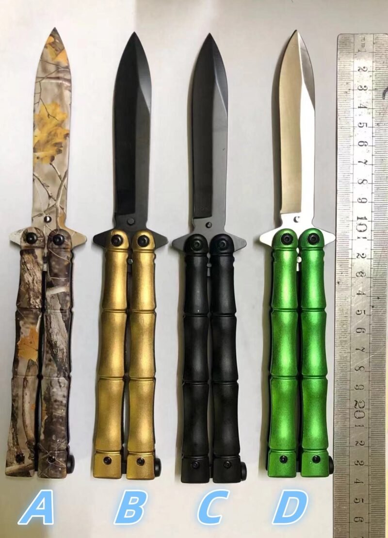 Bamboo Handle Butterfly Knife